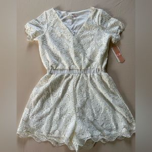 Gianni Bini Cream Lace Romper